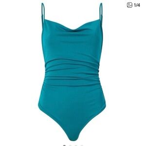SOLD Cinq A Sept Marta Bodysuit – Blue Jade (Turquoise) Size Small